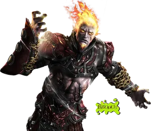 Flaming_ Deity_ God_of_ War PNG image