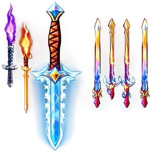 Flaming Diamond Sword Png 23 PNG image