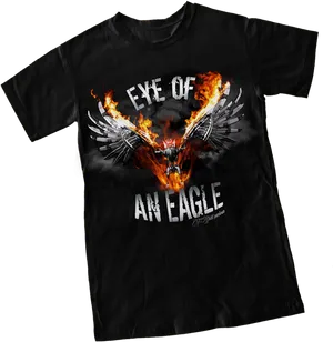 Flaming Eagle Graphic T Shirt Design PNG image