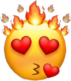 Flaming_ Heart_ Eyes_ Emoji PNG image