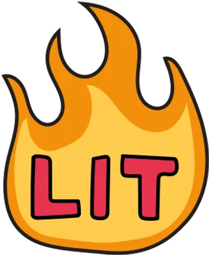 Flaming L I T Graphic PNG image