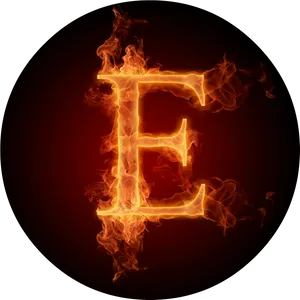 Flaming Letter E PNG image