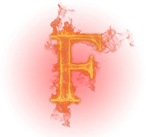 Flaming Letter F Graphic PNG