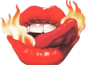 Flaming Lipsand Tongue Graphic PNG image