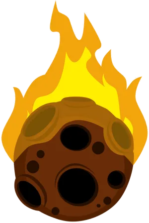 Flaming Meteor Cartoon PNG image