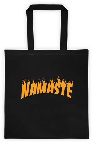 Flaming Namaste Tote Bag PNG image