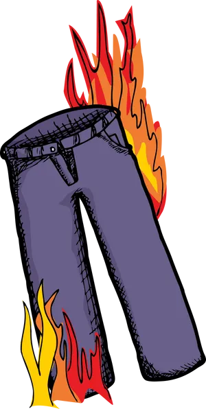 Flaming Pants Illustration PNG image