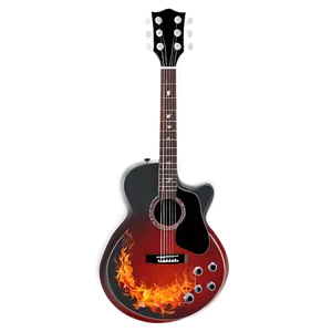 Flaming Red Guitar Png 36 PNG image