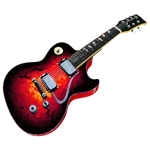 Flaming Red Guitar Png Sqj17 PNG image