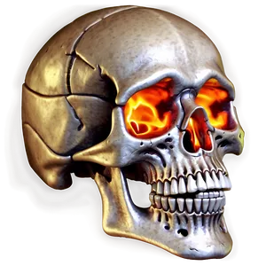 Flaming Skeleton Head Png Pdk75 PNG image