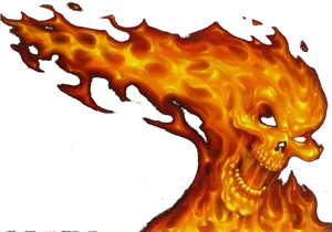 Flaming_ Skull_ Artwork PNG image