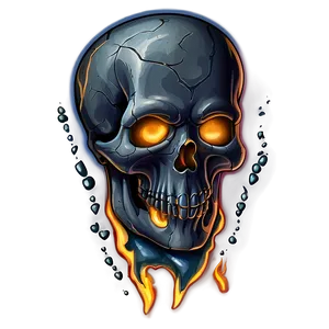 Flaming Skull Illustration PNG 13 PNG