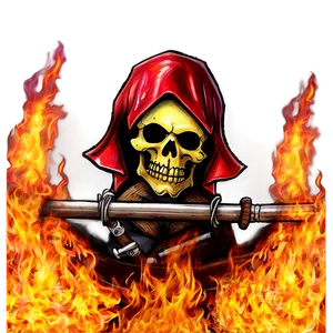 Flaming Skull Pirate Flag PNG