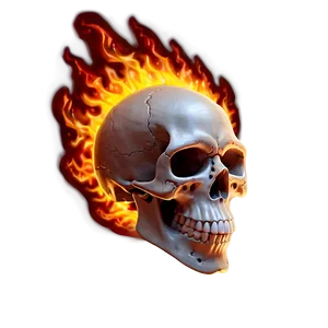 Flaming Skull Spectacle PNG 2 PNG