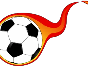 Flaming Soccer Ball Graphic PNG image