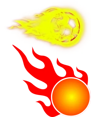 Flaming Soccer Balland Sun Vector PNG image