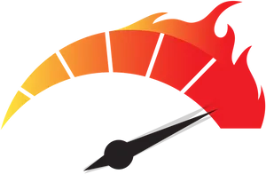 Flaming Speedometer Graphic PNG image