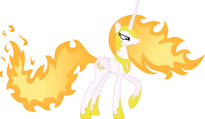 Flaming Unicorn Character PNG image