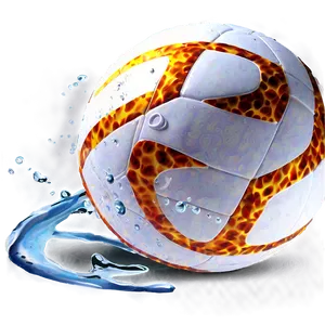 Flaming Water Polo Ball PNG 2