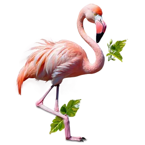 Flamingo And Hibiscus Flowers Png Hnv70 PNG image
