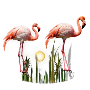 Flamingo And Moonlight PNG 88