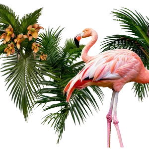 Flamingo And Palm Trees Png 05062024 PNG image
