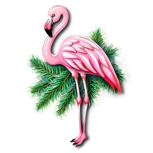 Flamingo Christmas Theme Png 05062024 PNG image