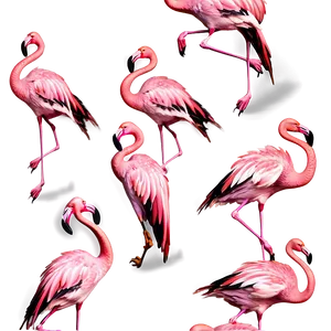 Flamingo Flock In Flight Png 85 PNG image