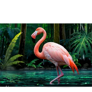 Flamingo In Tropical Rainforest PNG 05062024 PNG