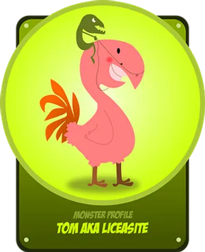 Flamingo Monster Profile Cartoon