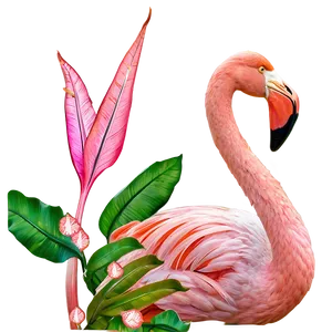 Flamingo Peeking Through Leaves Png 06292024 PNG image