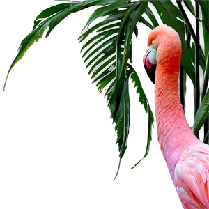 Flamingo Peeking Through Leaves Png 11 PNG image