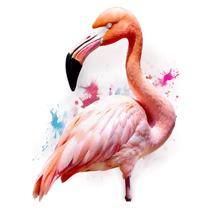 Flamingo Watercolor Splash PNG 06292024 PNG