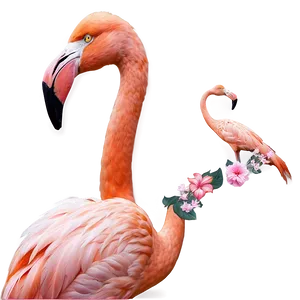 Flamingo With Floral Decor Png 06292024 PNG image