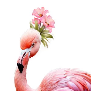 Flamingo With Flower Crown PNG Yiq PNG