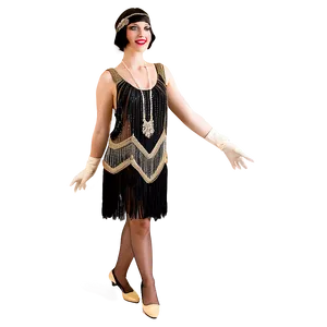 Flapper 1920s Dress PNG Gmf