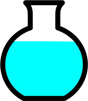 Flat Bottom Flaskwith Blue Liquid