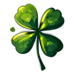 Flat Design Four Leaf Clover PNG Slf87