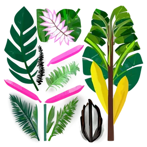 Flat Design Palm Leaves PNG 64