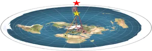 Flat Earth Diagramwith Sun Rays PNG image