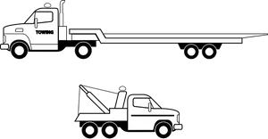 Flatbedand Wrecker Tow Trucks Vector
