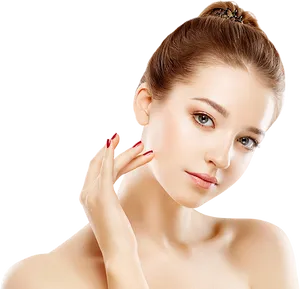 Flawless Skin Beauty Portrait PNG image