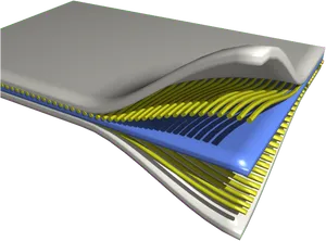 Flexible Electronic Circuit3 D Render PNG