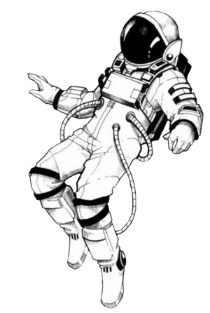 Floating Astronaut Illustration PNG image