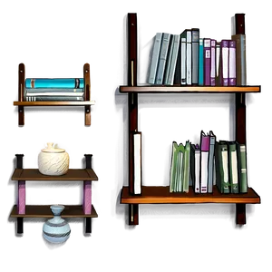 Floating Bookshelves PNG Sut4 PNG