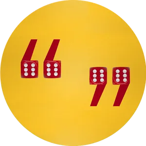 Floating Dice Yellow Background