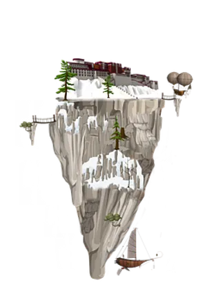 Floating Fantasy City Iceberg