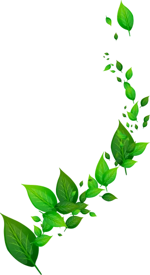 Floating Green Leaves Design