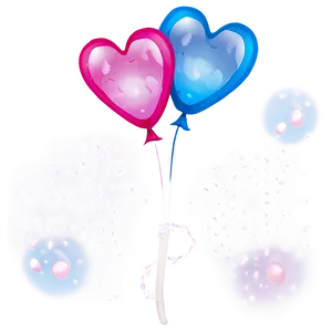 Floating Heart Balloon Bunch PNG 06212024