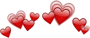 Floating Hearts Black Background